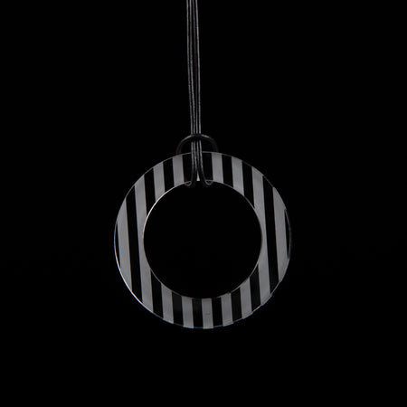 Large Clear Striped Circle Necklace