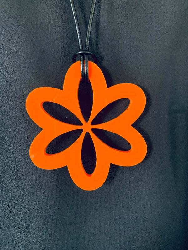 Large Orange Daisy Necklace