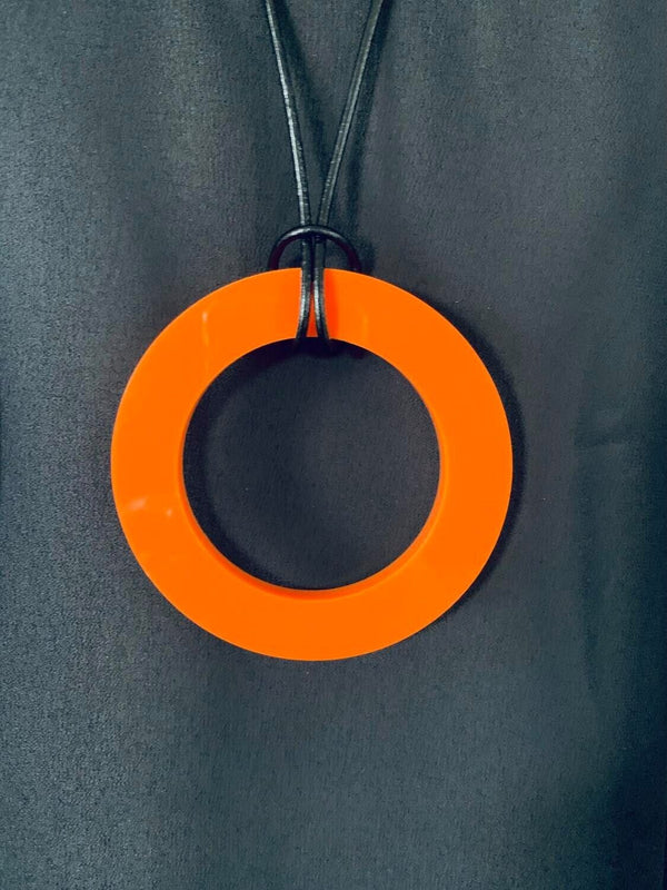 Large Orange Circle Necklace